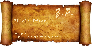Zikeli Péter névjegykártya